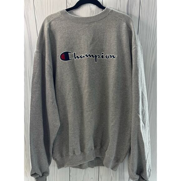 Champion Other - Vintage Champion Oversized Logo Gray Crewneck Size XL (READ) Athletic